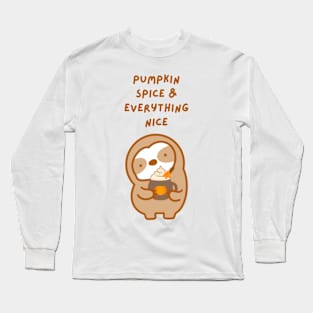 Pumpkin Spice and Everything Nice Sloth Long Sleeve T-Shirt